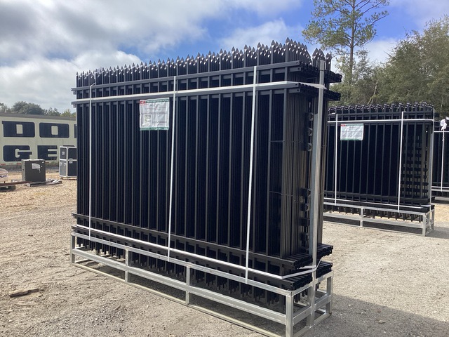 (24) Pieces of KJ Powder Coated Steel Fence w/(25) Post Connectors - Unused