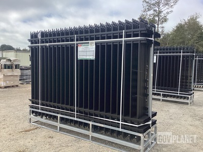 (24) Pieces of KJ Powder Coated Steel Fence w/(25) Post Connectors - Unused