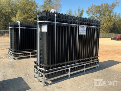 (24) Pieces of KJ Powder Coated Steel Fence w/(25) Post Connectors - Unused