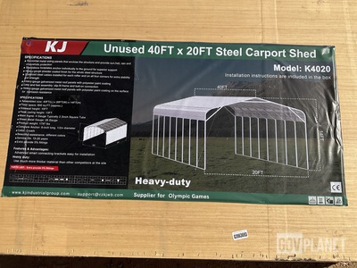 KJ K4020 Steel Carport Shed - Unused