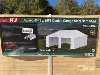 KJ K4525 Double Garage Steel Barn Shed - Unused