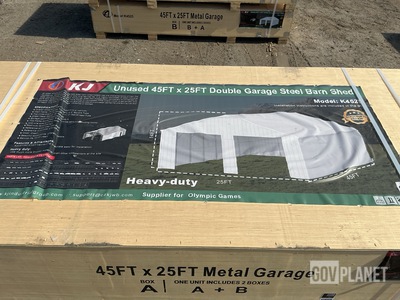 KJ K4525 Double Garage Steel Barn Shed - Unused