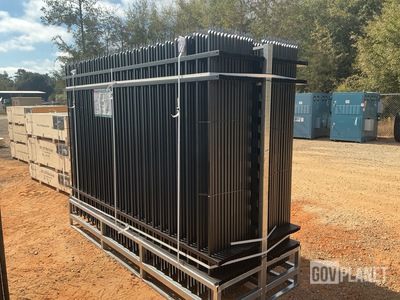 (30) Pieces of Galvanized Steel Garden/Public Space Fence w/(31) Post Connectors