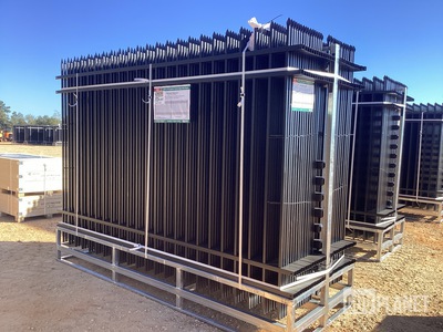 (30) Pieces of Galvanized Steel Garden/Public Space Fence w/(31) Post Connectors