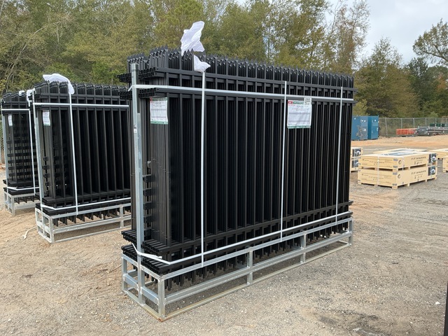 (24) Pieces of KJ Powder Coated Steel Fence w/(25) Post Connectors - Unused