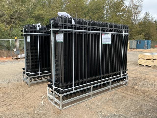 (24) Pieces of KJ Powder Coated Steel Fence w/(25) Post Connectors - Unused