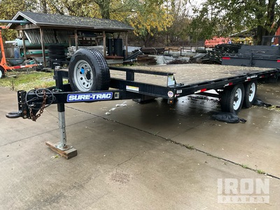 2018 Sure-Trac ST10216TD02A-B-100 7255 lb 16 ft T/A Wire/Form Deck-Over Equipment Trailer