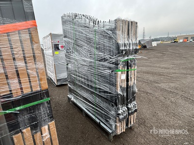 Quantity of (4) Greatbear FG-GT-D20 14 ft x 7 ft 4 in Wrought Iron Bi-Parting Dual Swing Puerta de entrada