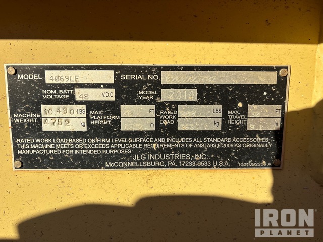 ELEVADOR TIJERA 2014 JLG 4069LE