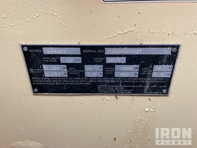 ELEVADOR TIJERA 2016 JLG 2646ES