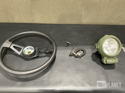 (13) Steering Wheels, (1) Vehicular Utility Light Assembly & Assorted Items