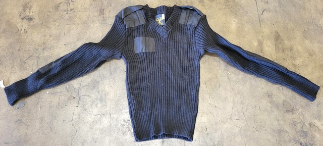 (53) Black V-Neck Commando Sweaters & (9) Fleece Drawers