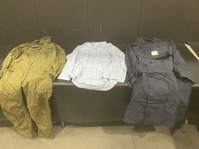 (1) Pair of Combat Vehicle Crewman's Coveralls, (10) Coats & Assorted Items