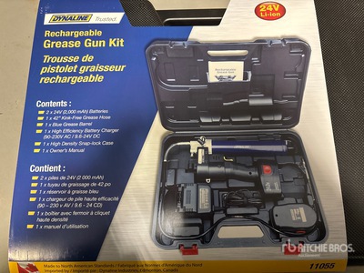 Quantity of (5) Dynaline 24V Rechargeable Grease Gun (Unused)