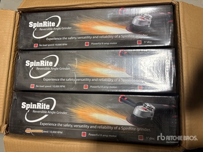 Quantity of (6) Spinrite 5 In Angle Grinder (Unused)
