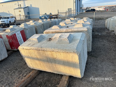 Quantity of (9) 5 ft x 2 ft 6 in Concrete Barrière