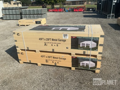 KJ K4525 Double Garage Steel Barn Shed - Unused