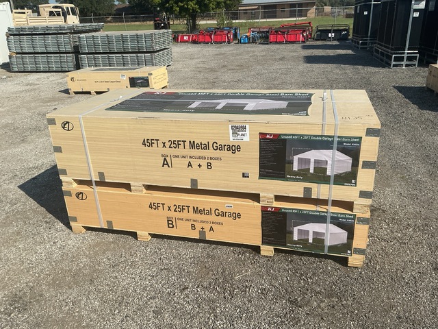 KJ K4525 Double Garage Steel Barn Shed - Unused KJ K4525 Double Garage Steel Barn Shed - Unused