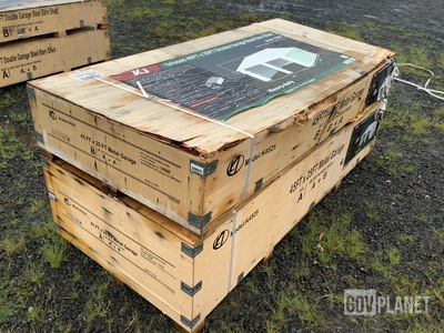 KJ K4525 Double Garage Steel Barn Shed - Unused