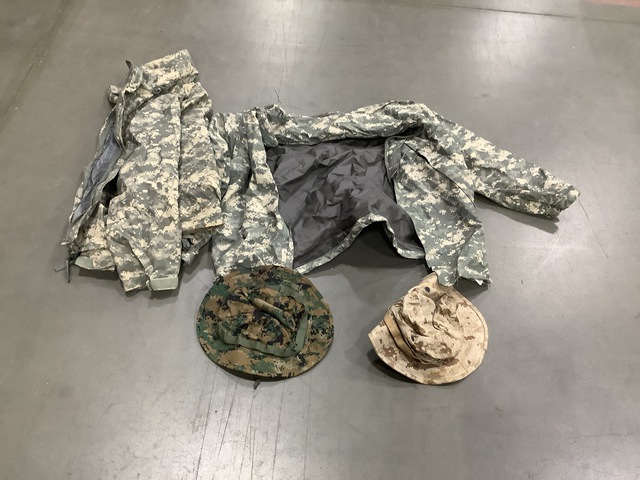(14) Wet Weather Jackets, (45) Marpat Field Covers & Assorted Items