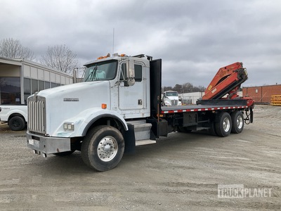 1998 Palfinger PK32080 17860 lb Knuckle Boom on 1999 Kenworth T800 6x4 Flatbed Truck w/Crane