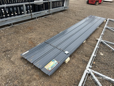 Quantity of (30) 16 ft X 3 ft Grey Metal Roof Panels Varios. Industrial (Unused)