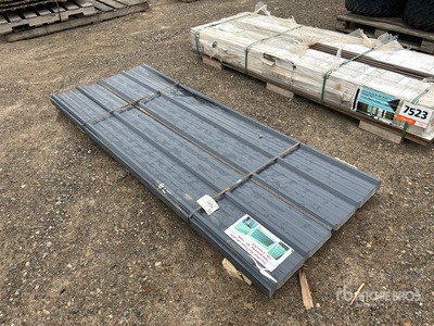Quantity of (70) 8 ft X 3 ft Grey Metal Roof Panels ادوات صناعية متنوعة