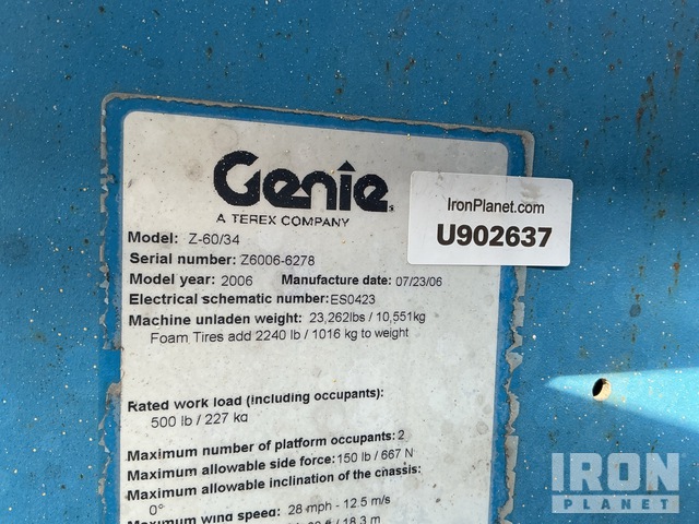 ELEVADOR ARTICULADO 2006 GENIE 4WD Z6034