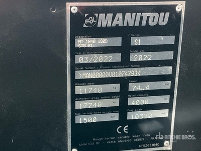 2022 Manitou MT1840 Telehandler