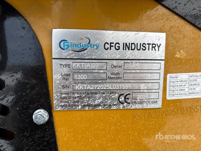 2026 CFG KKTA27 Skid Steer Loader (Unused)