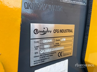 2026 CFG QK20R Mini Excavator (Unused)