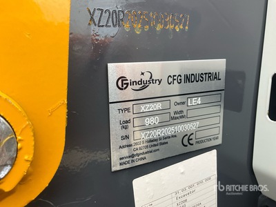 2026 CFG XZ20R Mini Excavator (Unused)