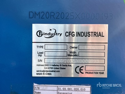 2026 CFG DM20 Mini Excavator (Unused)