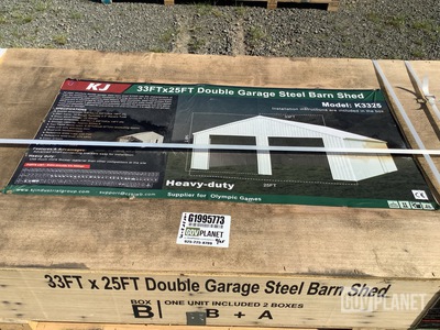 KJ K3325 Double Garage Steel Barn Shed - Unused