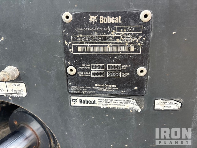 EXCAVADORA 2023 BOBCAT E50