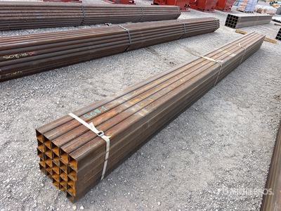 Quantity of (25) 2 7/8 in Square Blk Schedule 10 x 21 ft Steel (Unused)