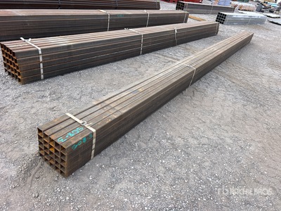 Quantity of (25) 2 1/4 in Square Blk Schedule 10 x 24 ft Steel (Unused)