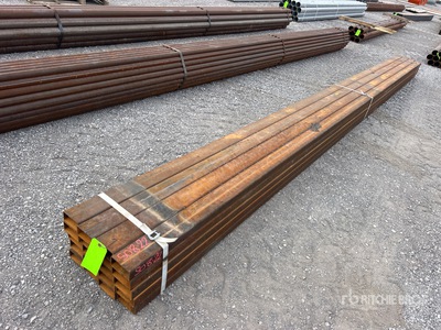 Quantity of (25) 2 in x 3 in Rectangle Blk Schedule 40 x 20 ft Steel (Unused)