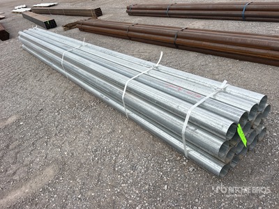 Quantity of (18) 5 in OD Galvanized 11 Gauge x 20 ft Pipe (Unused)