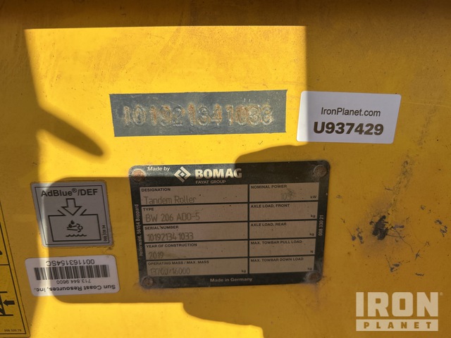 COMPACTADOR 2019 BOMAG BW206ADO5