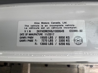 2018 Hino 195 Refrigerated Truck