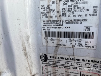 2014 Ford F-150 XL 4x4 Crew Cab Pickup (Inoperable)