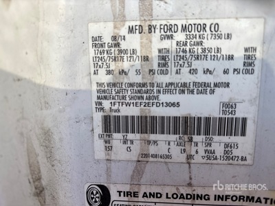 2014 Ford F-150 XL 4x4 Crew Cab Pickup (Inoperable)