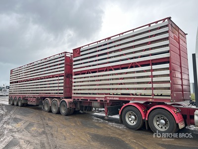 2008 Shank 3TT Tri/A B-Double Lead Sheep ストックトレーラー