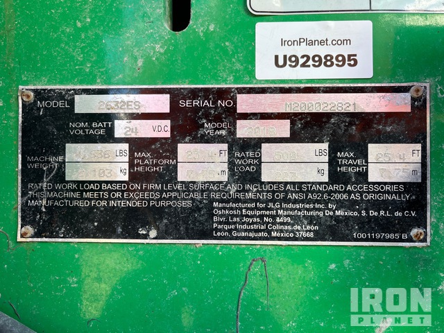 ELEVADOR TIJERA 2018 JLG 2632ES