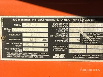 2017 JLG 450AJ Articulating Boom Lift