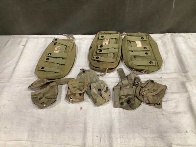 (204) Khaki Utility Pouches & (40) Hand Grenade Pouches (204) Khaki Utility Pouches & (40) Hand Grenade Pouches