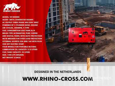 Rhino-Cross VE18000DE Generator Set (Unused)