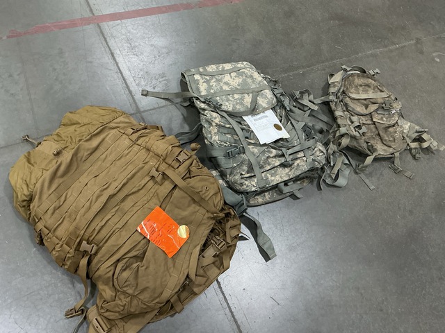 (13) Large Field Pack Sets, (5) Assault Packs & Assorted Items