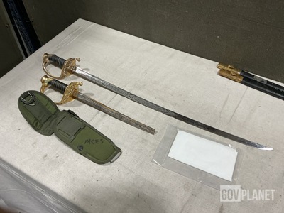 (9) Swords & Scabbards, (24) Pistol Holsters & Assorted Items